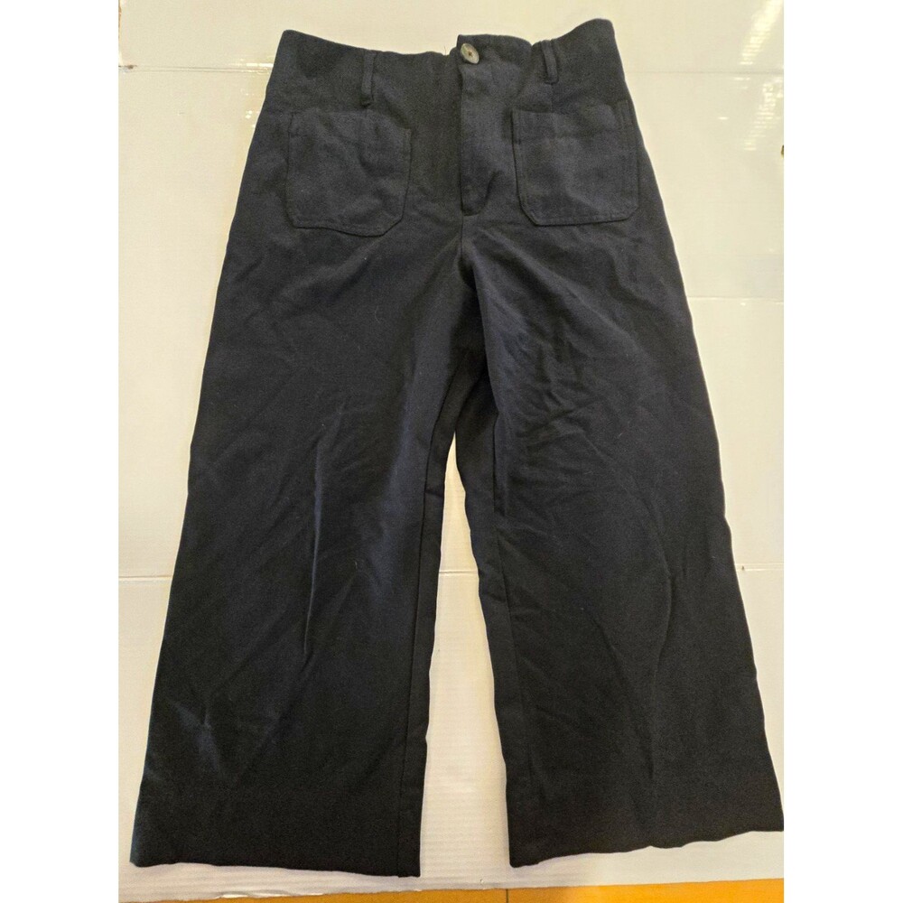 LC Lauren Conrad Women’s Black High-Rise Wide-Leg Knit Dress Pants Pockets